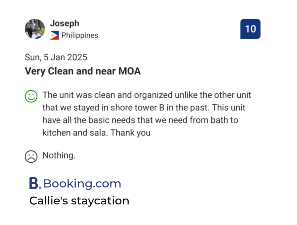 Booking.com Review Screenshot